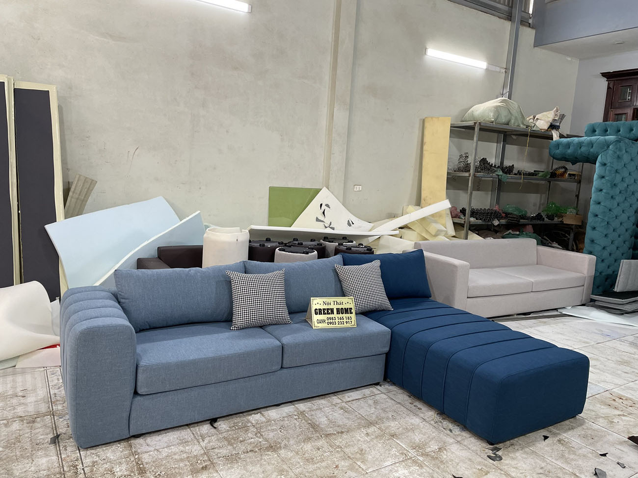 Ghế Sofa Văng Phòng Khách Góc Cải